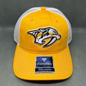 Nashville Predators Fanatics Hat Snapback Mesh Back Yellow Adjustable NHL Hockey